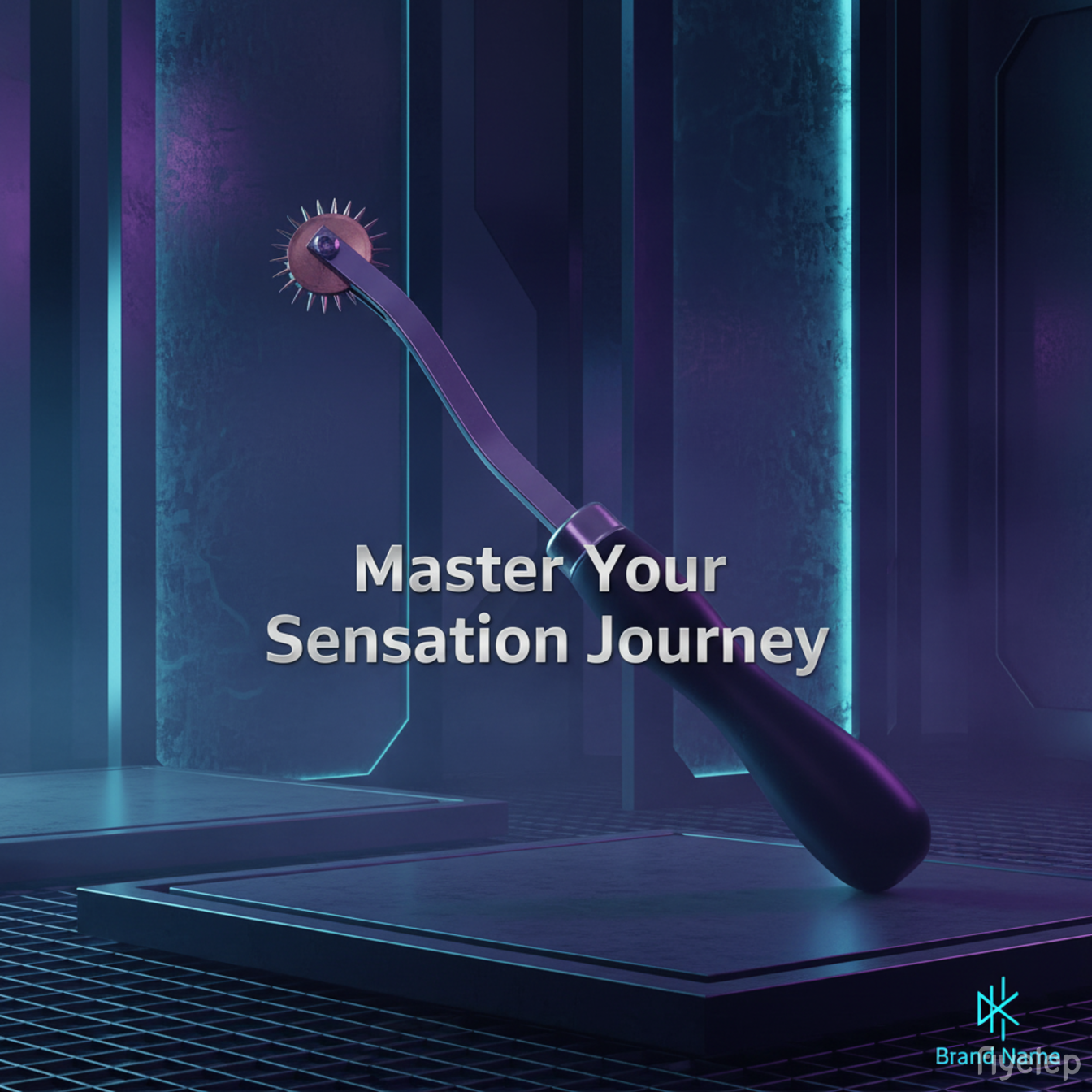 Black Stainless Steel Pinwheel 7-Inch Single Row Sensory Tool - Image 3