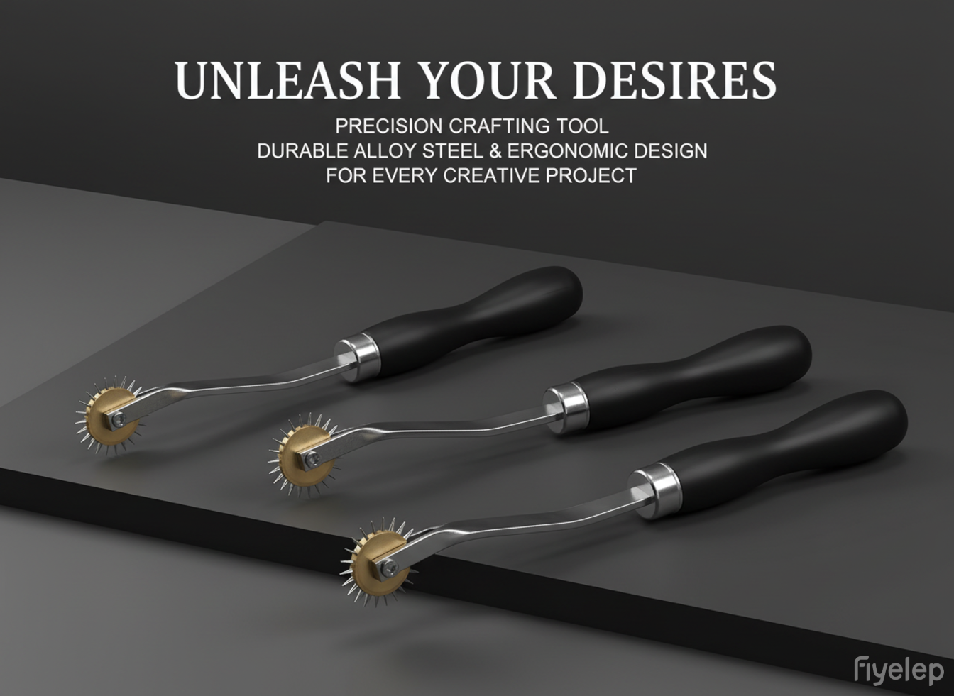 Black Stainless Steel Pinwheel 7-Inch Single Row Sensory Tool - Image 4