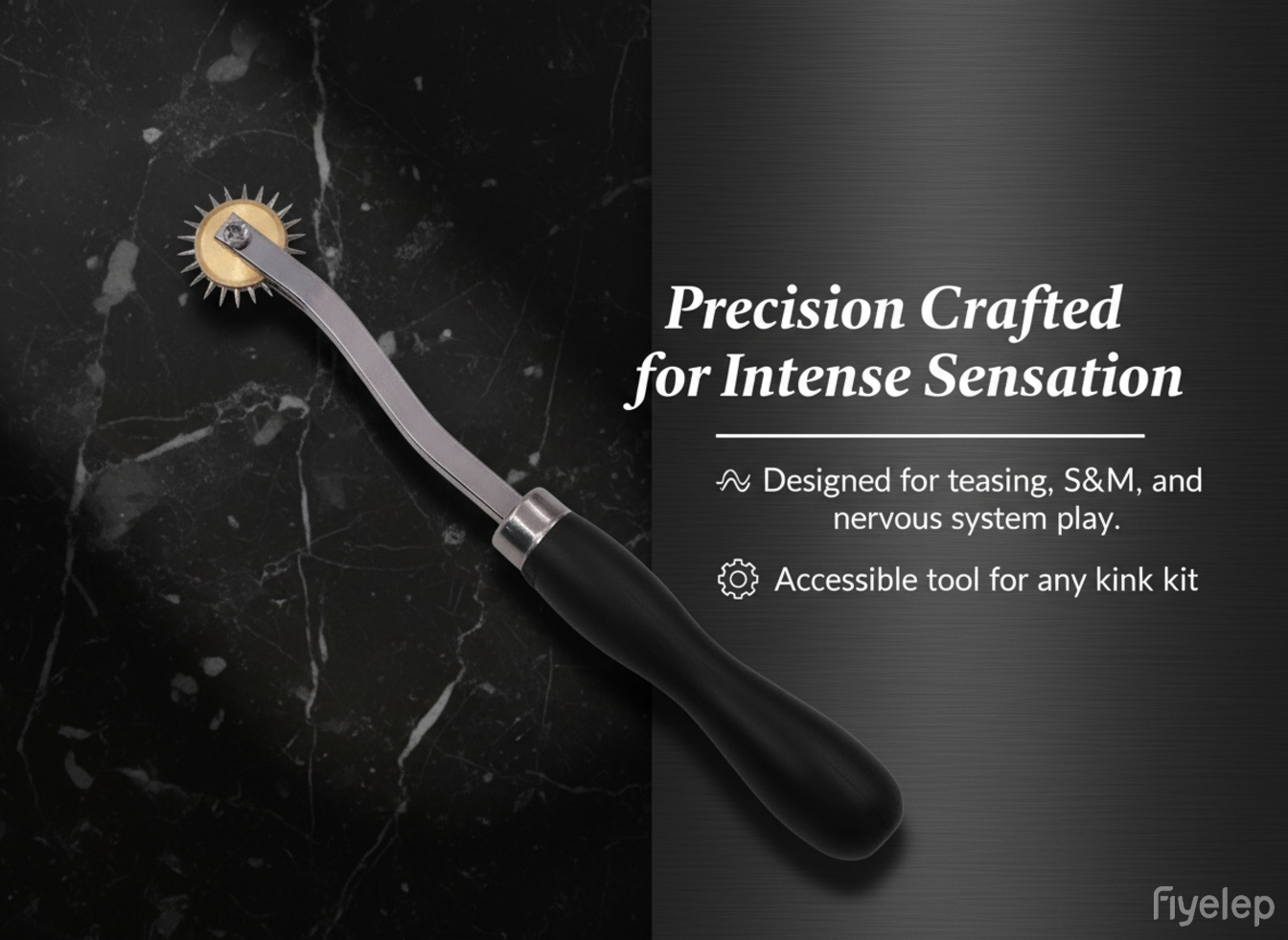 Black Stainless Steel Pinwheel 7-Inch Single Row Sensory Tool - Image 6