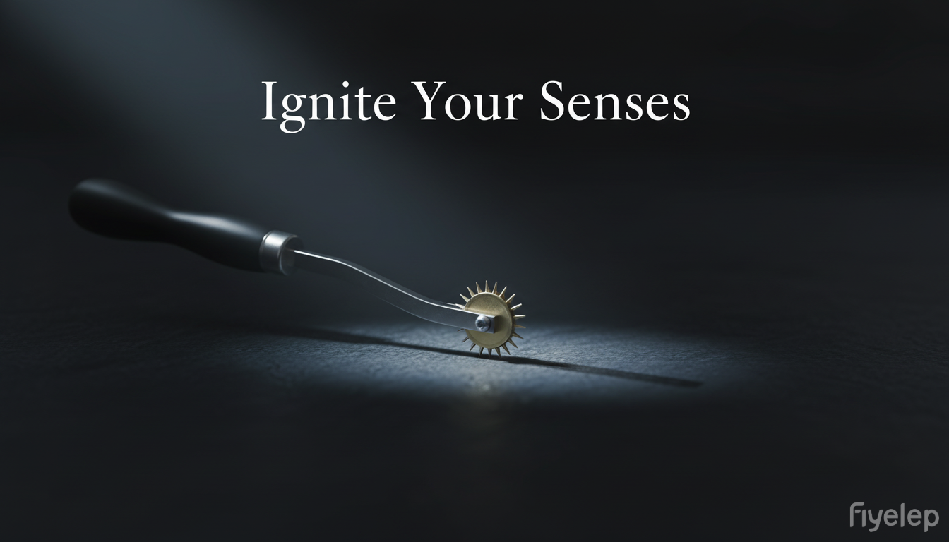 Black Stainless Steel Pinwheel 7-Inch Single Row Sensory Tool